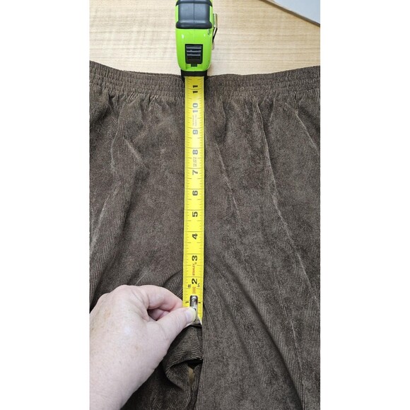 Alfred Dunner Pants Women 12 Brown Pull On Corduroy Elastic Waist Stretch Petite - Picture 7 of 8